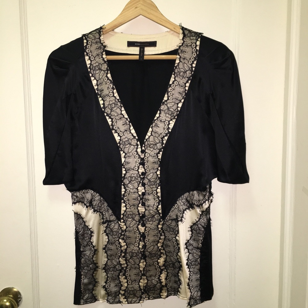 BCBG Lace satin top (Small)
